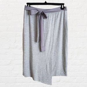𝅺Rudsack Heathered Grey Midi Faux Wrap Skirt Size L BNWT